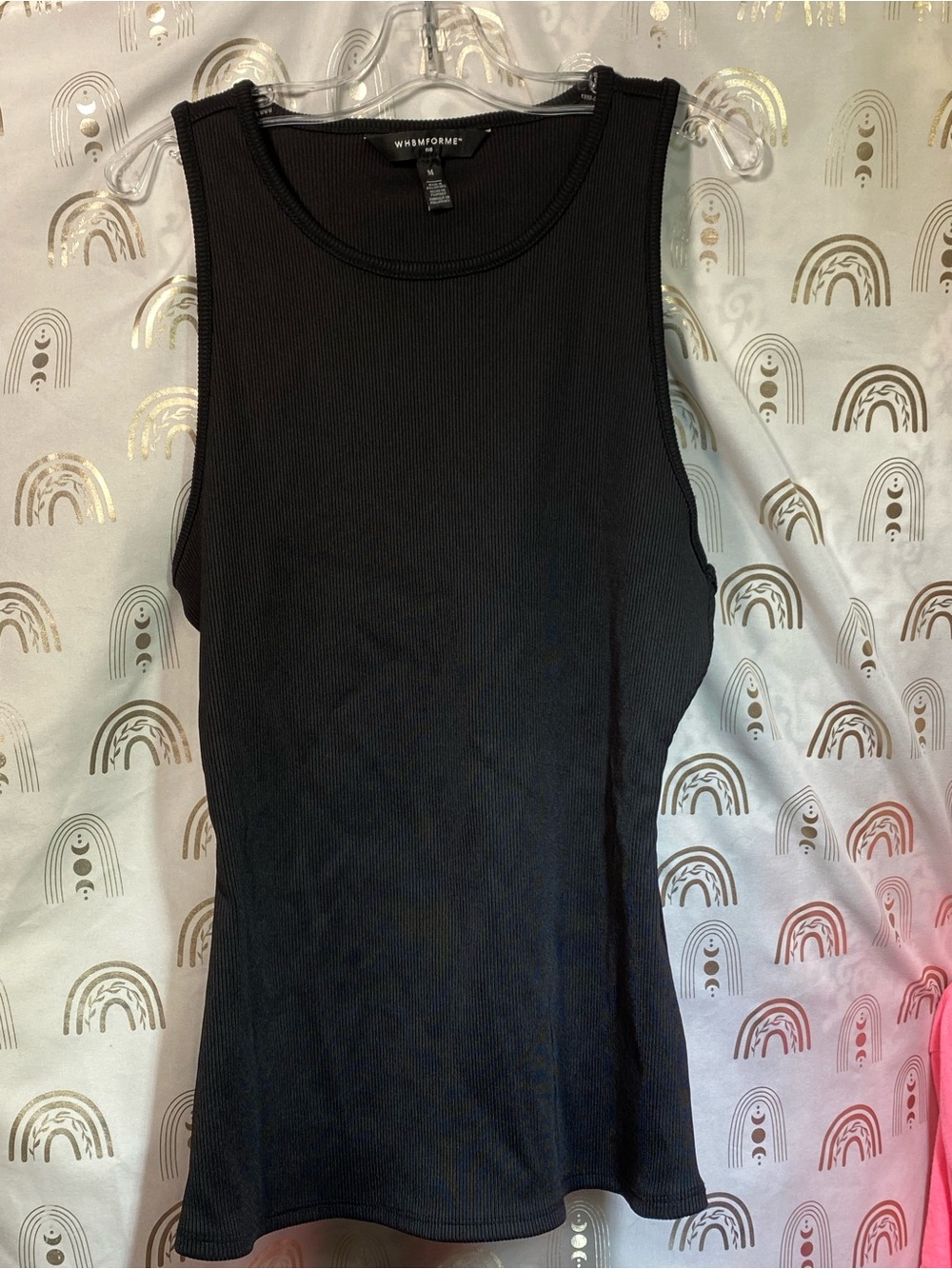 Black Ribbed Scoop-Neck Tank